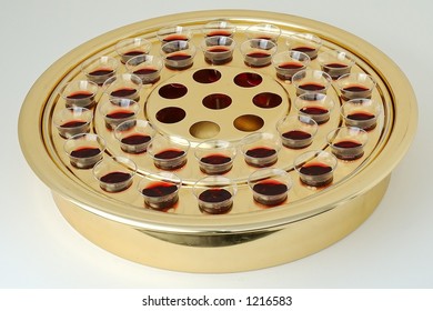 Single Communion Tray With Filled Cups