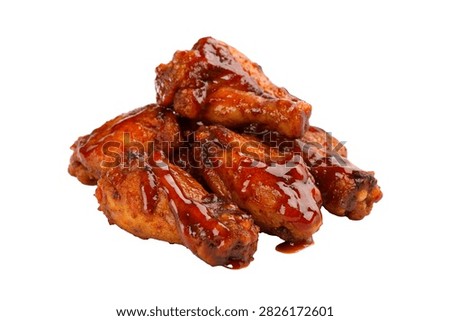 A Single Complete Serving Of Six Crispy Chicken Wi 1 Isolated On White Background