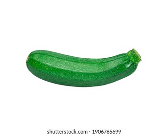 Single Courgette Isolated On White.