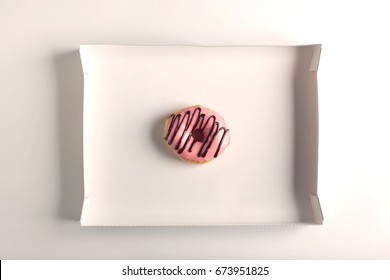 Single Doughnut In Cardbard Box