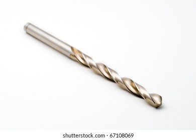 Single drill bit isolated on a white background.
