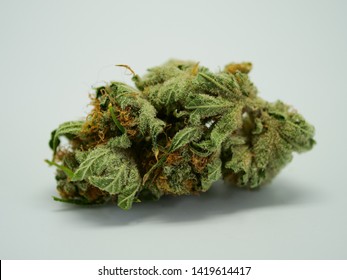 Single Dry Cannabis Bud, Close Up