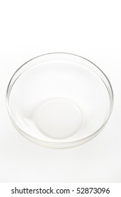 Single Empty Glass Bowl On White Background