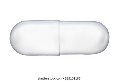 Single Empty Transparent Capsule Isolated On White