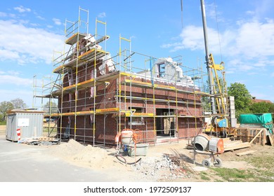 Single Family House Under Construction In Ostbevern, Westphalia, Germany, 05-09-2021