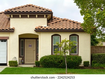 Single family residence exterior close-up view, Oasis Community, Menifee, California, USA