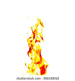 Single Fire Flame On Black Background Stock Photo 306530018 