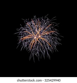 Single Firework On Black Background