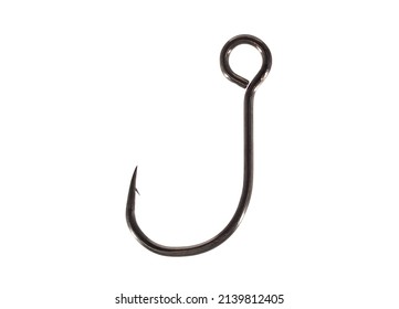 Single fishing hook, The fishing hook is a concomitant to the fishing rod in fishing, isolated on white background. - Shutterstock ID 2139812405