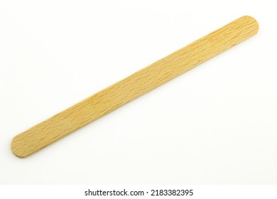 Single Flat Ice-cream Wood Stick Isolated On White Background