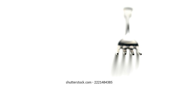 Single Fork Isolated On White Background With Selective Focus For Dining And Eating Fancy Food Elegant