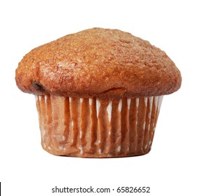 Single Fresh Muffin Isolated On White