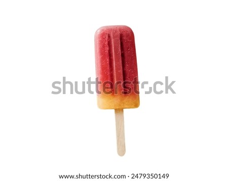 Single fruit popsicle isolated on white background