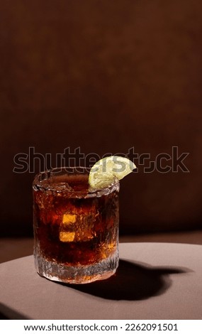 Single glass of rum  Coke