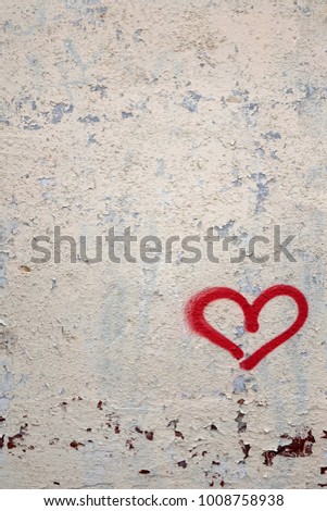 Similar – red heart sprayed on the house