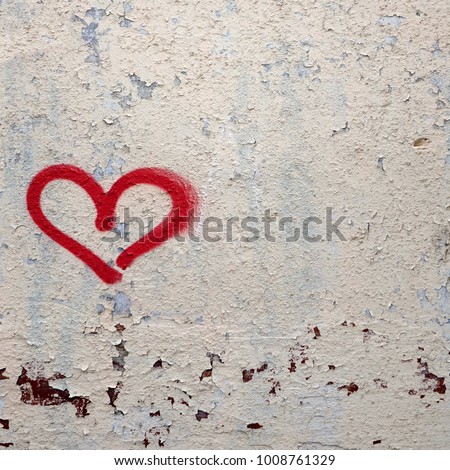 Similar – red heart sprayed on the house