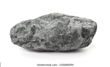 Single Granite Stones Boulder Isolated On White