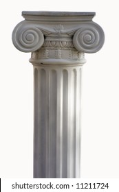 Single Greek Column Isolated On White