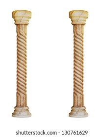 Single Greek Column Isolated On White