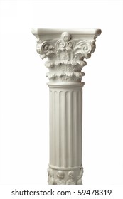 Single Greek Column Isolated On White