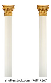 Single Greek Column Isolated On White