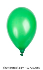 Single Green Balloon Isolated On White