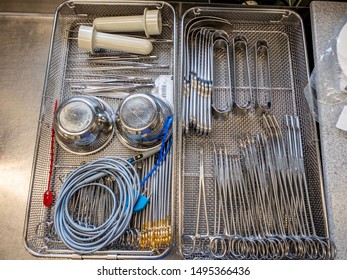 A Single Instrument Tray Contains Various Surgical Instruments