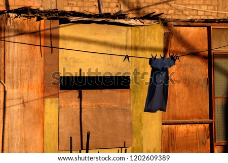 Image, Stock Photo Drying laundry Village