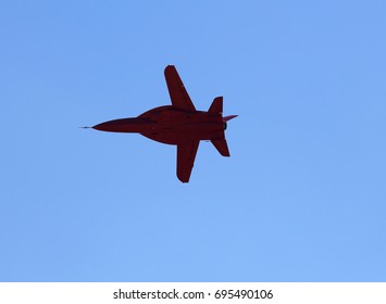 Single Jet Aircraft With A Swept Wing, Bottom View