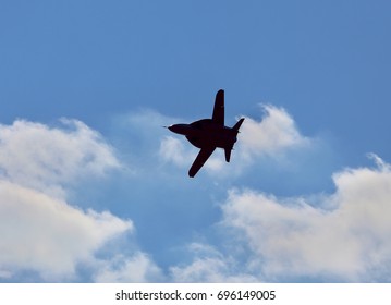 Single Jet Aircraft With A Swept Wing, Bottom View