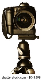 Single Lens Reflex Camera on Tripod