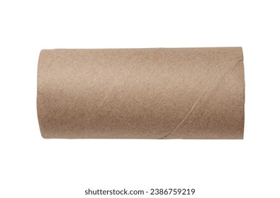 Single lying tissue paper roll core is isolated on white background with clipping path - Shutterstock ID 2386759219