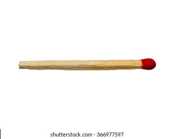 Single Matchstick Closeup Isolated On White Background