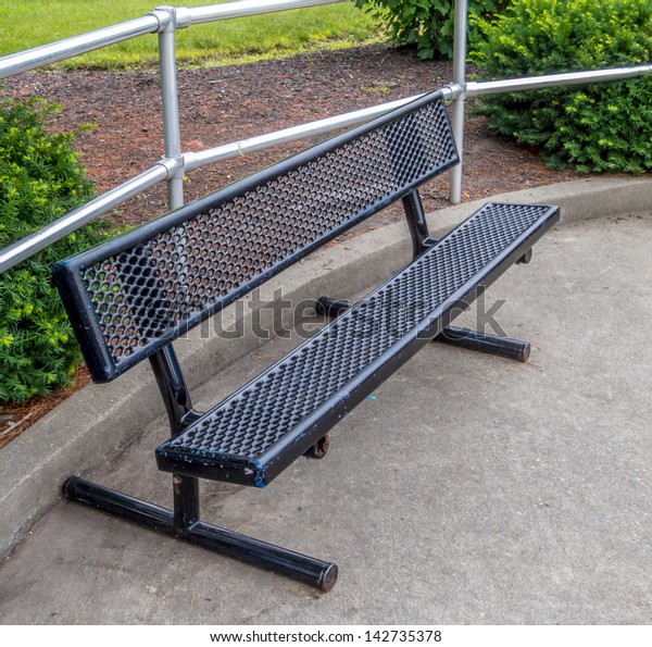 Single Metal Black Plastic Coated Park Stock Photo Edit Now