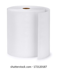 Single Paper Roll Isolated On White