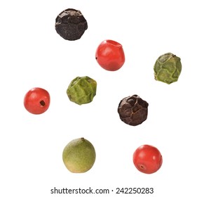 Single Peppercorns Isolated