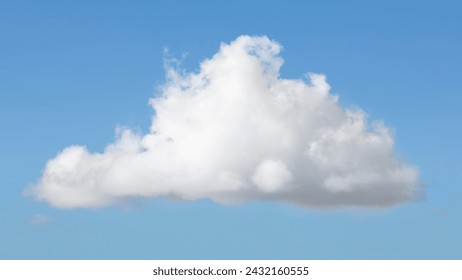 a single perfect white cloud in a clear sky. Lonely fluffy cloud in the sky.