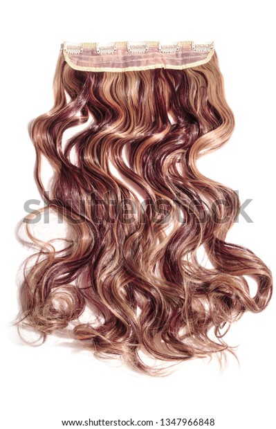 Single Piece Clip Wavy Auburn Mix Stock Photo Edit Now 1347966848