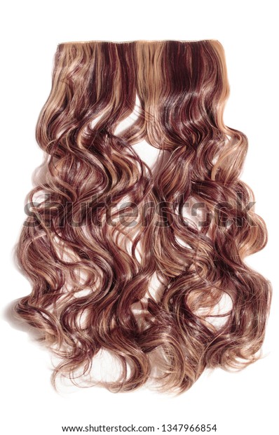 Single Piece Clip Wavy Auburn Mix Stock Photo Edit Now 1347966854