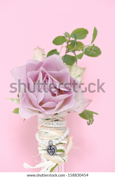 Single Pink Rose Vase On Pink Stock Photo Edit Now 158830454