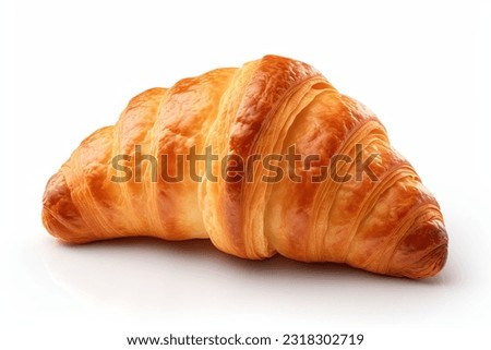 Single plain croissant on white background.