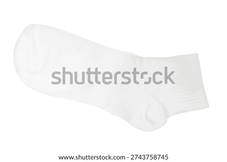 A single plain white sock isolated on a white background.