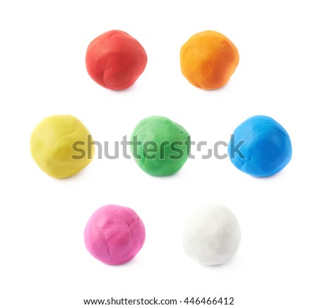 Single plasticine ball isolated over the white background