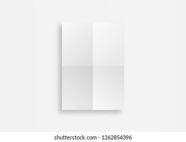 Single Poster Mockup On White Background, Paper Fold, A3 Size