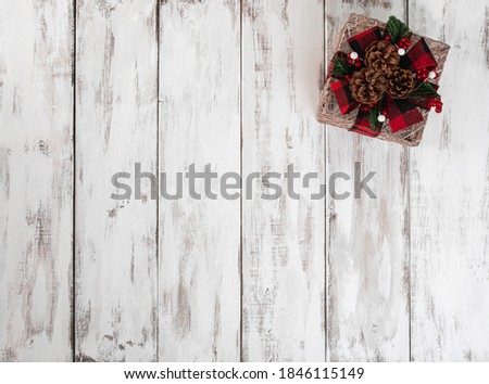 Similar – Image, Stock Photo red christmas balls on white wood