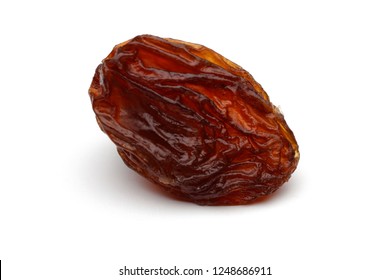 Single Raisin Isolated On White Background