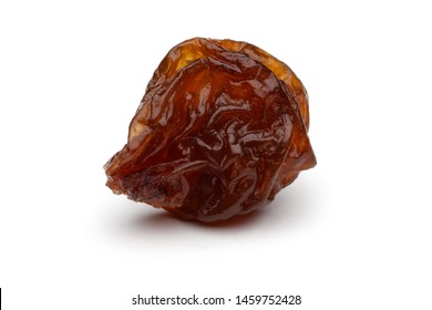 Single Raisin Isolated On White Background