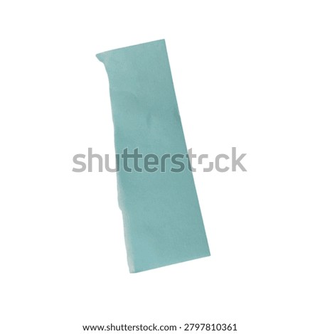 A single, rectangular piece of light blue masking tape or washi tape, featuring a slightly textured surface, captured in a clean, straightforward manner.