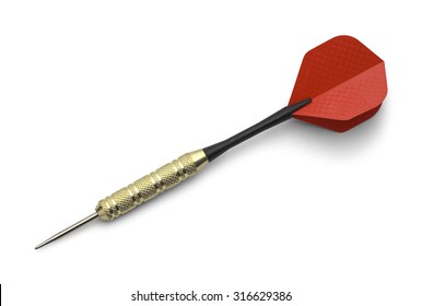 Single Red and Black Dart Isolated on White Background. - Shutterstock ID 316629386