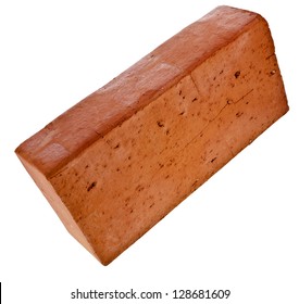 Single Red Brick Isolated On White Background